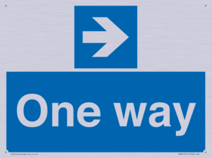 One way with right directional arrow
